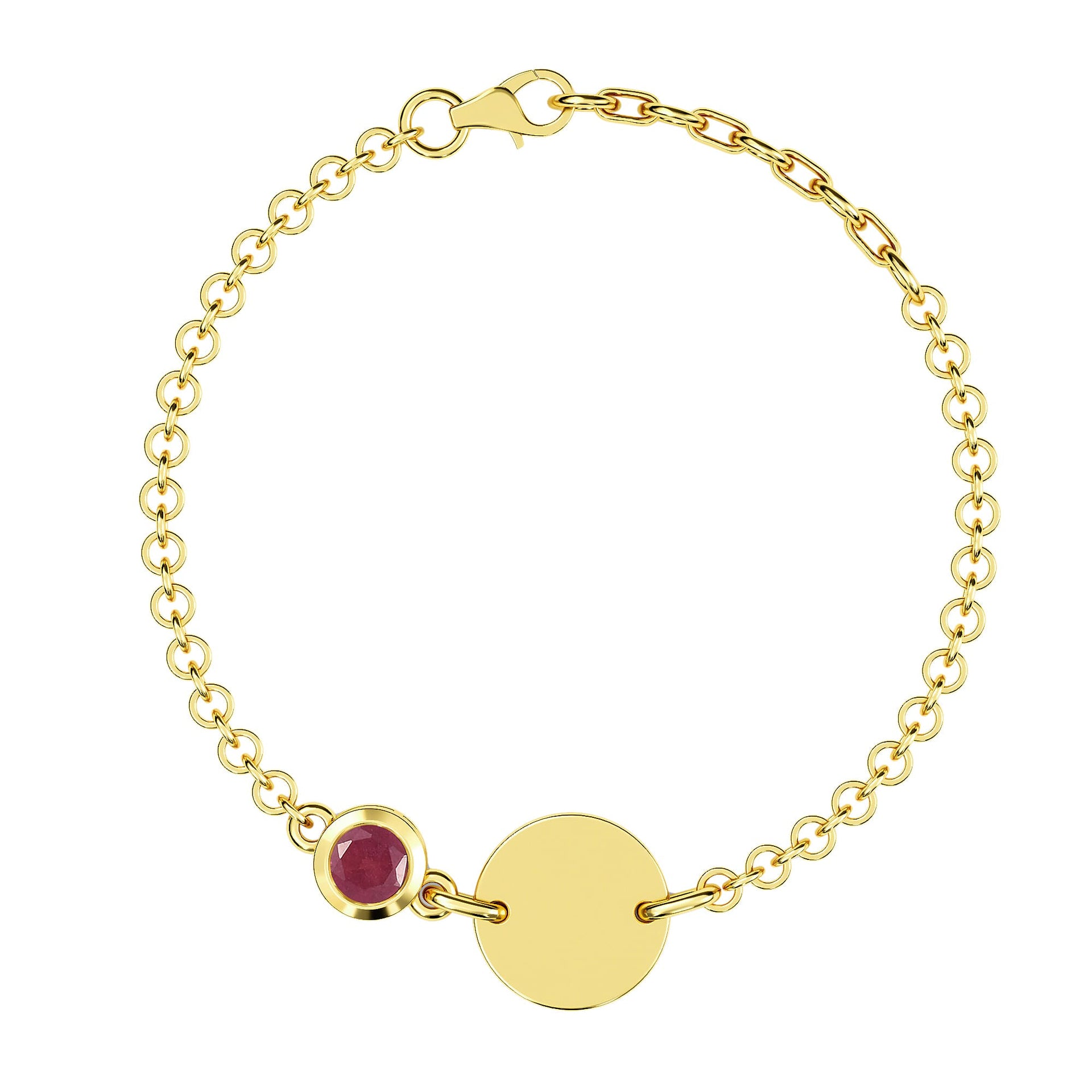 African Ruby Bracelet in Gold Plated Sterling Silver 3627350 3