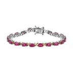 African Ruby Tennis Bracelet (Size - 7.5) in Platinum and Gold Overlay Sterling Silver 14.28 Ct.