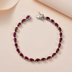 African Ruby Tennis Bracelet (Size - 7.5) in Platinum and Gold Overlay Sterling Silver 14.28 Ct.