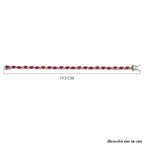African Ruby Tennis Bracelet (Size - 7.5) in Platinum and Gold Overlay Sterling Silver 14.28 Ct.