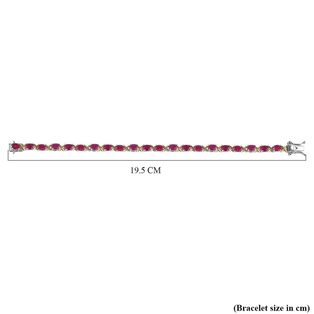 African Ruby Tennis Bracelet (Size - 7) in Platinum and Gold Overlay Sterling Silver 13.60 Ct. 7650873 4