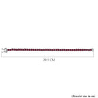 African Ruby Tennis Bracelet (Size - 8) with GB Lock Box in Rhodium Overlay Sterling Silver 22.85 Ct, Silver Wt. 12.42 Gms.