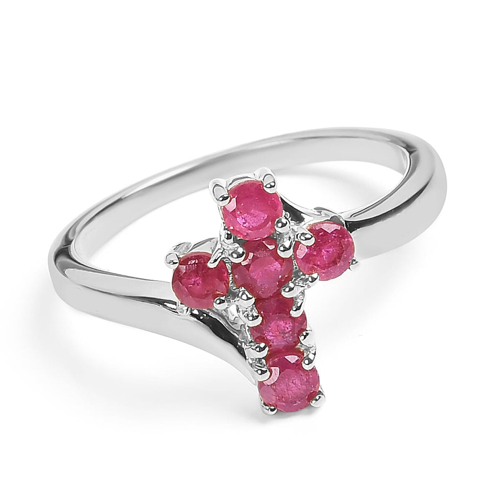 African Ruby (FF) Ring in Sterling Silver 1.10 Ct.