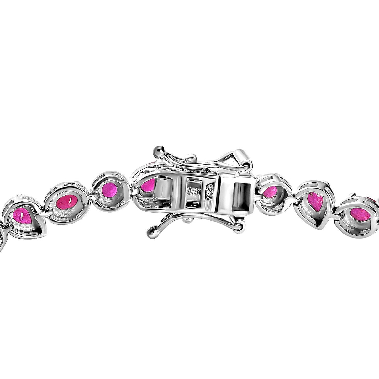 African Ruby (FF) Bracelet (Size - 7.5) in Platinum Overlay Sterling Silver 7.67 Ct 7264238 3