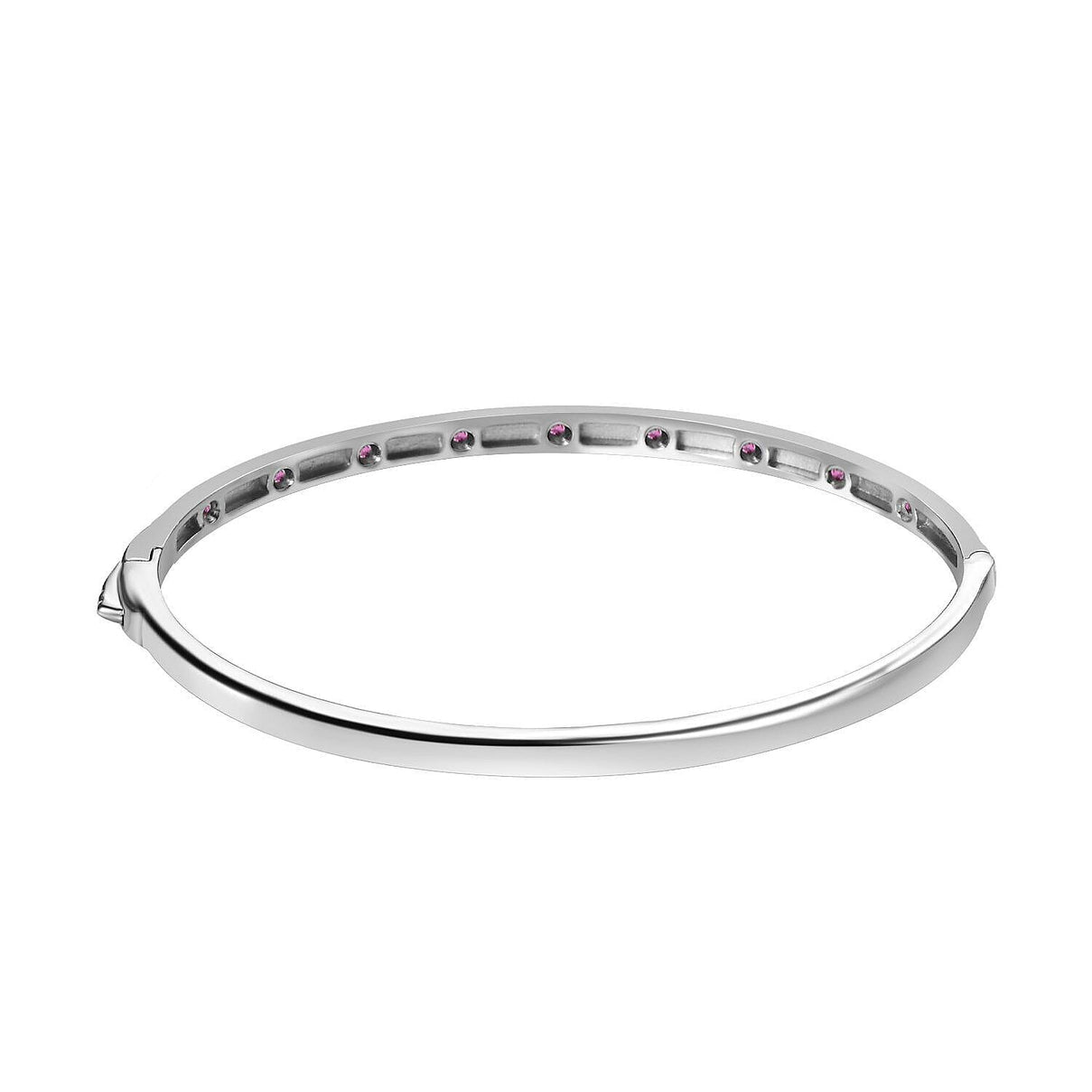 Close Out Deal- Premium African Ruby Bangle (Size - 7.5) in Silver Tone 7485018 4