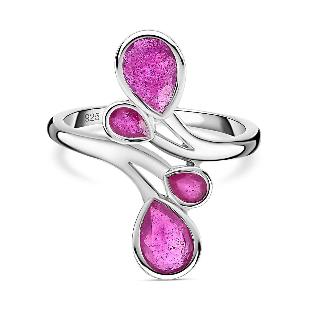 African Ruby  Fancy Ring in Platinum Overlay Sterling Silver 2.02 ct  2.326  Ct. 7623757 0