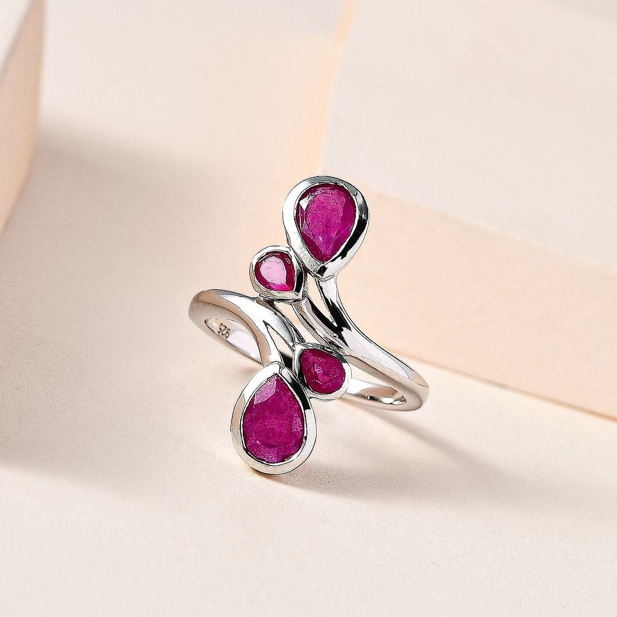 African Ruby  Fancy Ring in Platinum Overlay Sterling Silver 2.02 ct  2.326  Ct. 7623757 1