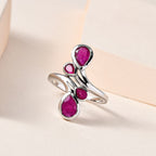 African Ruby  Fancy Ring in Platinum Overlay Sterling Silver 2.02 ct  2.326  Ct.