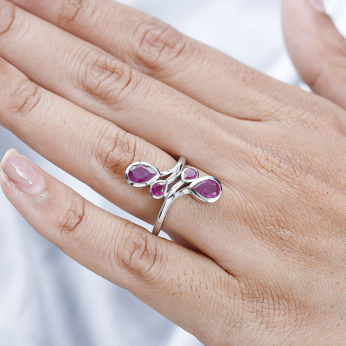 African Ruby  Fancy Ring in Platinum Overlay Sterling Silver 2.02 ct  2.326  Ct. 7623757 2