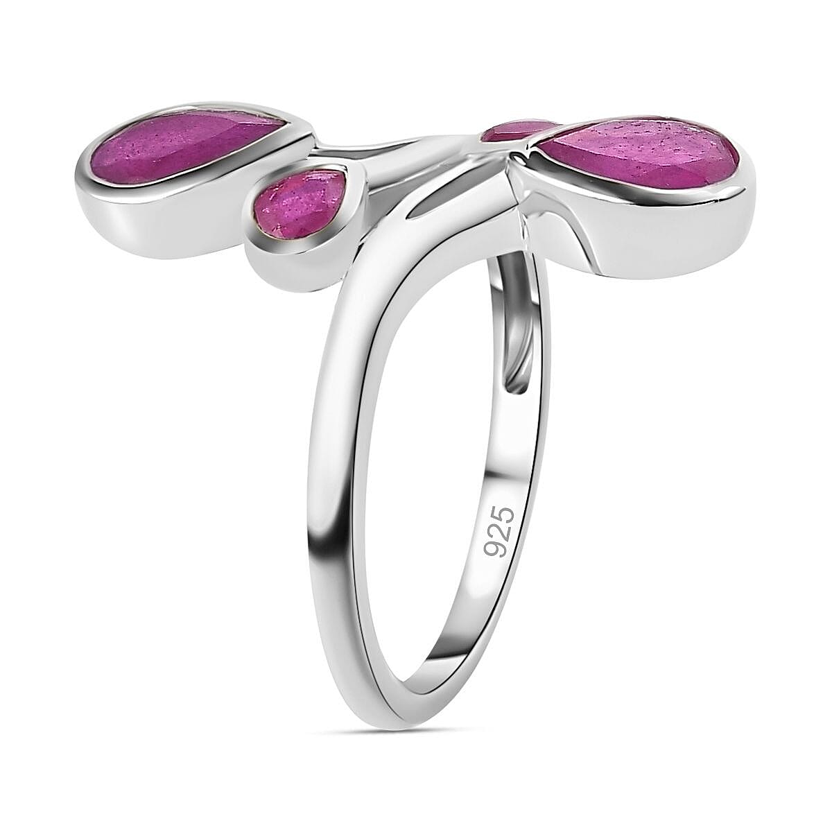 African Ruby  Fancy Ring in Platinum Overlay Sterling Silver 2.02 ct  2.326  Ct. 7623757 3
