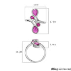 African Ruby  Fancy Ring in Platinum Overlay Sterling Silver 2.02 ct  2.326  Ct.
