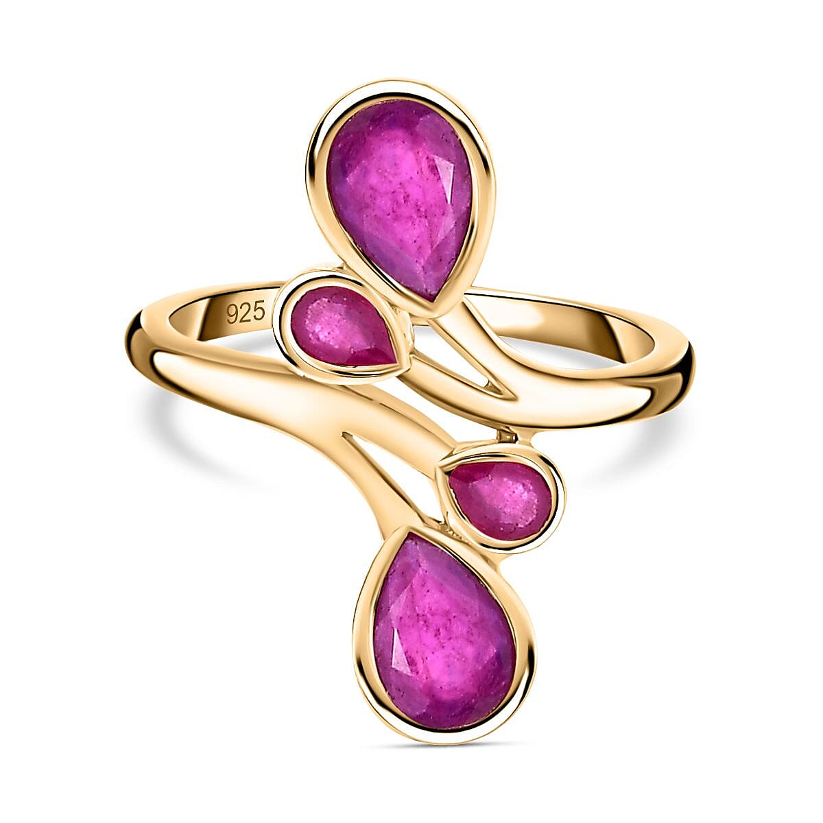 African Ruby Ring in 18K Vermeil YG Plated Sterling Silver 2.33 Ct. 7623767 0