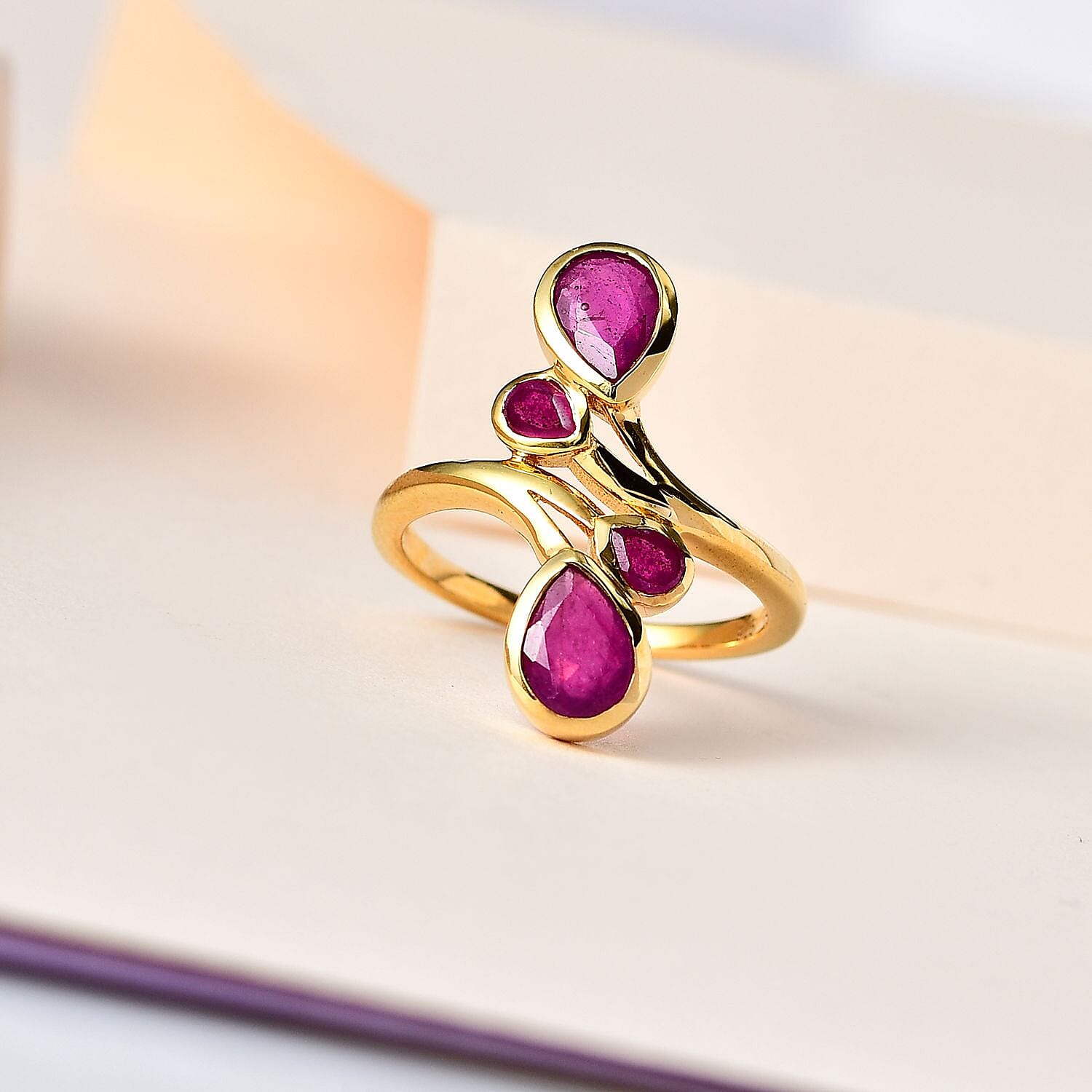 African Ruby Ring in 18K Vermeil YG Plated Sterling Silver 2.33 Ct. 7623767 1