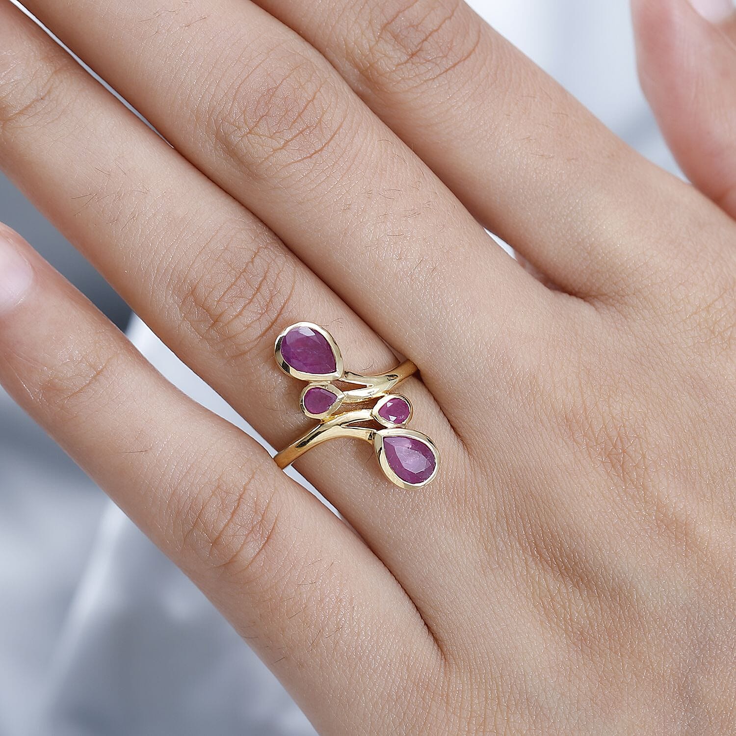 African Ruby Ring in 18K Vermeil YG Plated Sterling Silver 2.33 Ct. 7623767 2