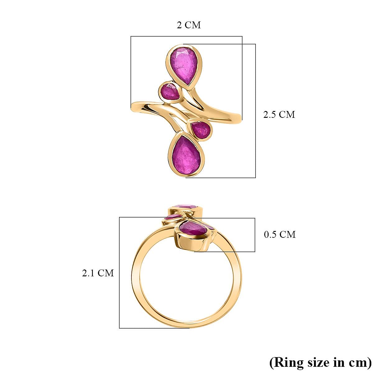 African Ruby Ring in 18K Vermeil YG Plated Sterling Silver 2.33 Ct. 7623767 5
