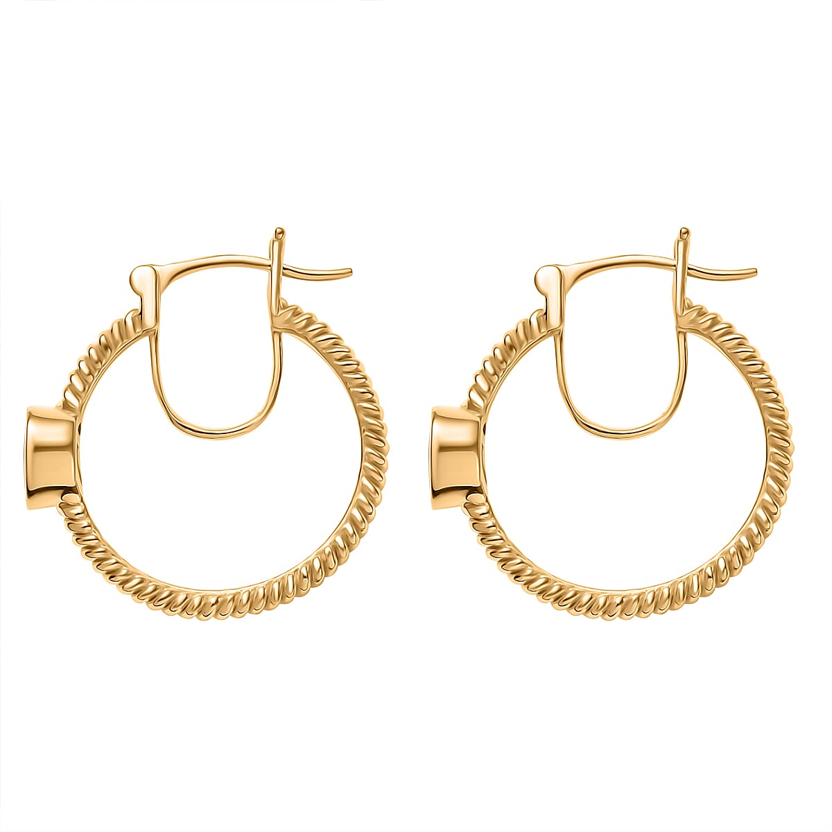 African Ruby Full Hoop Earring in 18K Vermeil Yellow &amp; Rose Gold Plated Sterling Silver 1.38 Ct. 8047697 4