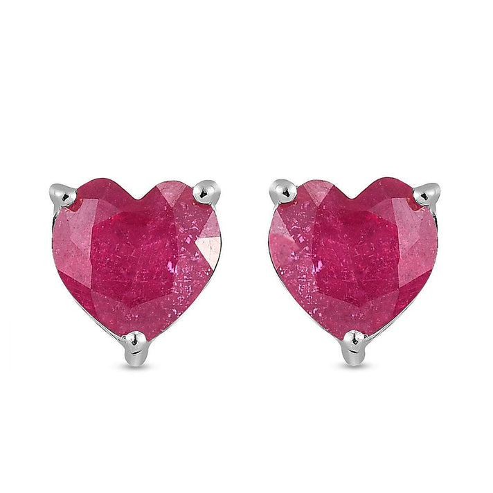 1 Ct. Red Garnet Earrings in Platinum Plated Sterling Silver 3815743 1