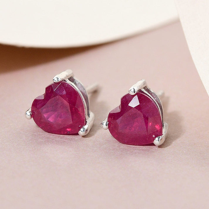 1 Ct. Red Garnet Earrings in Platinum Plated Sterling Silver 3815743 2