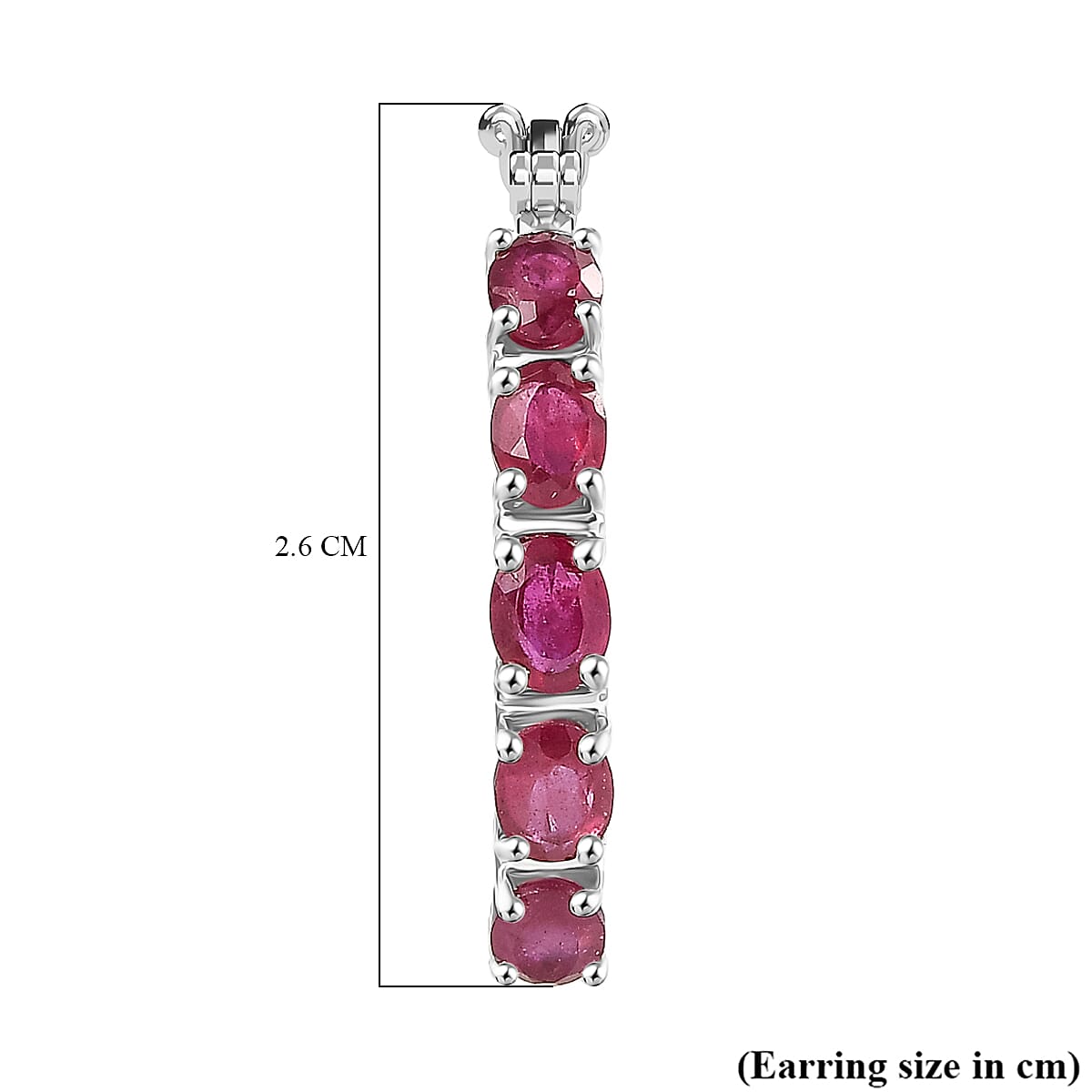 African Ruby Hoop Earring in Platinum Overlay Sterling Silver 2.49 Ct. 8240211 4