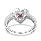 African Ruby & Moissanite Ring in Rhodium Overlay Sterling Silver 0.87 Ct.