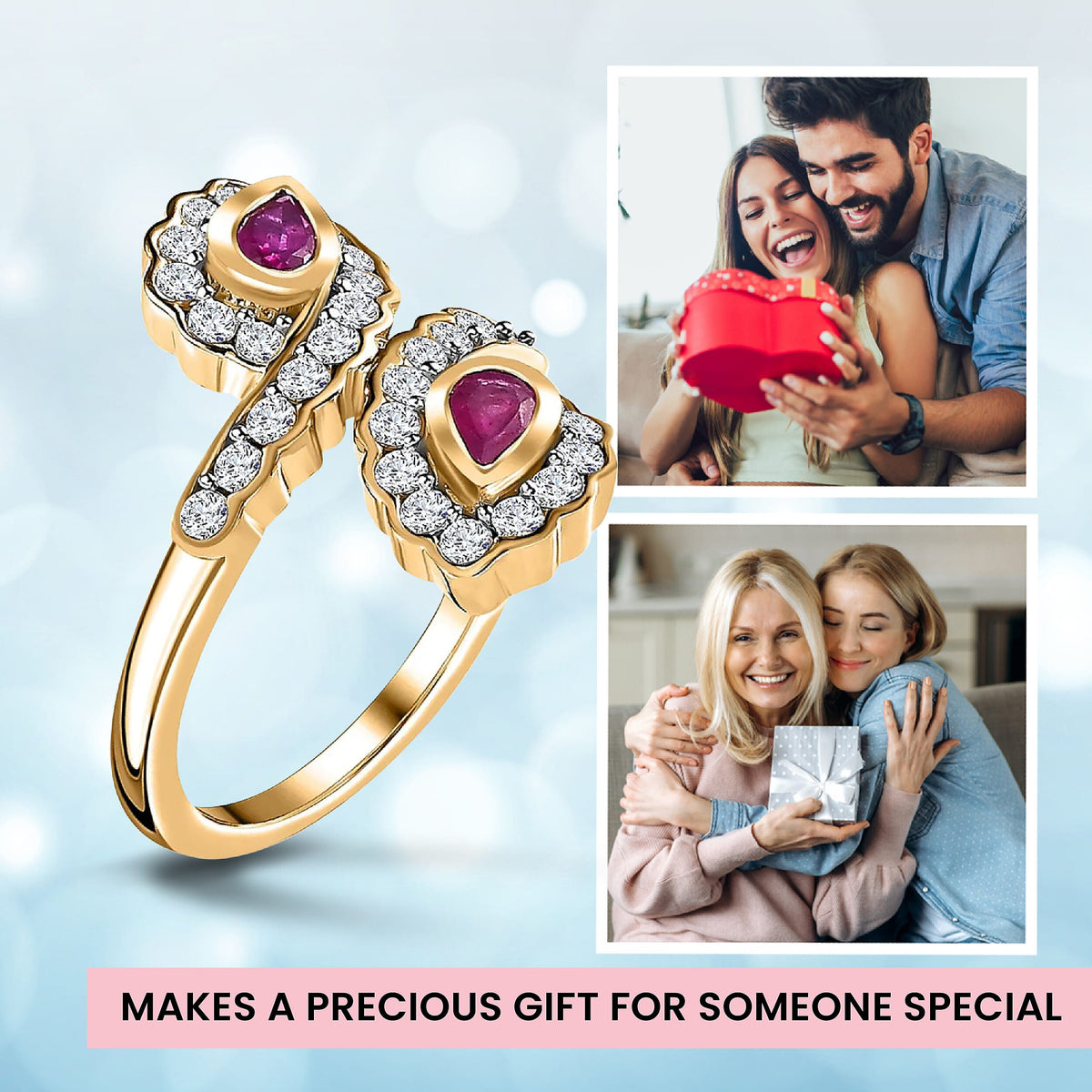 African Ruby , Moissanite Fancy Ring in Vermeil YG Sterling Silver 1.106 Ct 7617698 1
