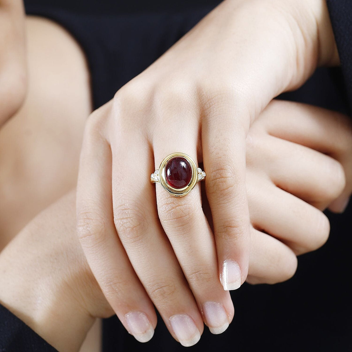 The Majestic African Ruby, Moissanite Solitaire Ring in Vermeil Yellow Gold Plated Sterling Silver 8.20 Ct, 7761373 2