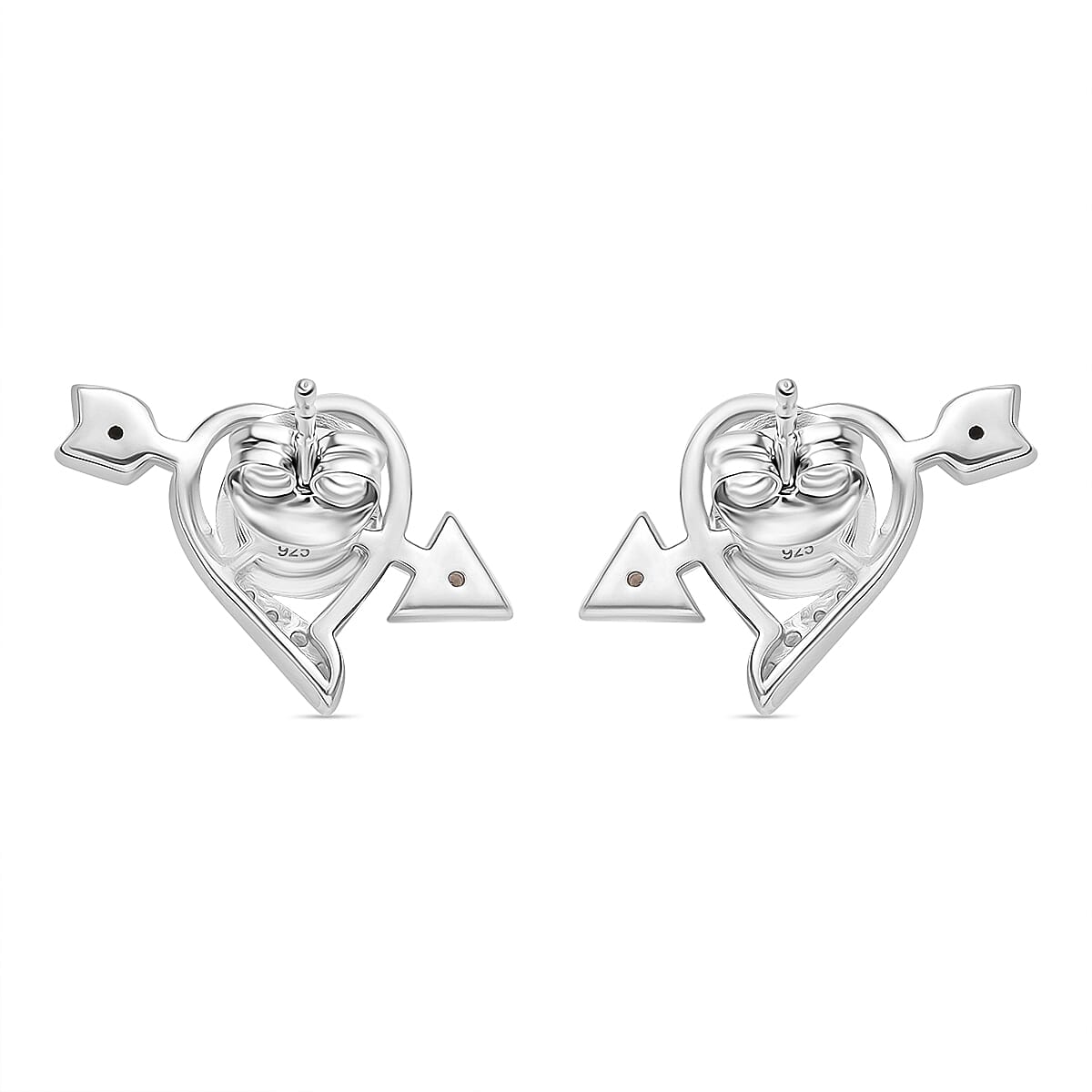 African Ruby &amp; Moissanite Solitaire Stud Push Post Earring in Rhodium Overlay Sterling Silver 1.87 Ct. 8047735 4