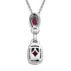 African Ruby & Natural Zircon Pendant with Chain (Size 20) in Platinum Overlay Sterling Silver 2.89 Ct.