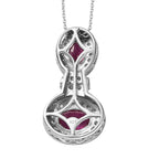 African Ruby & Natural Zircon Pendant with Chain (Size 20) in Platinum Overlay Sterling Silver 1.69 Ct.