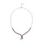 African Ruby Necklace (Size 19-2) in Rhodium Overlay Sterling Silver 10.75 Ct, Silver Wt. 7.56 Gms