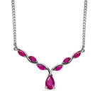 African Ruby Necklace (Size - 20) in Platinum Overlay Sterling Silver 2.50 Ct, Silver Wt. 8.03 Gms.