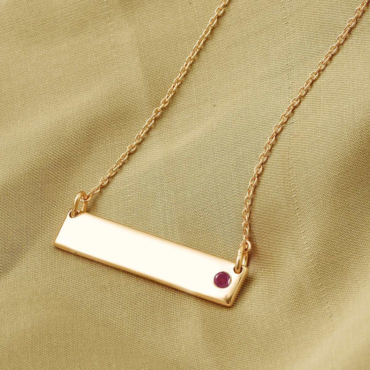 African Ruby Necklace in 14K Gold Plated Sterling Silver 3628256 0
