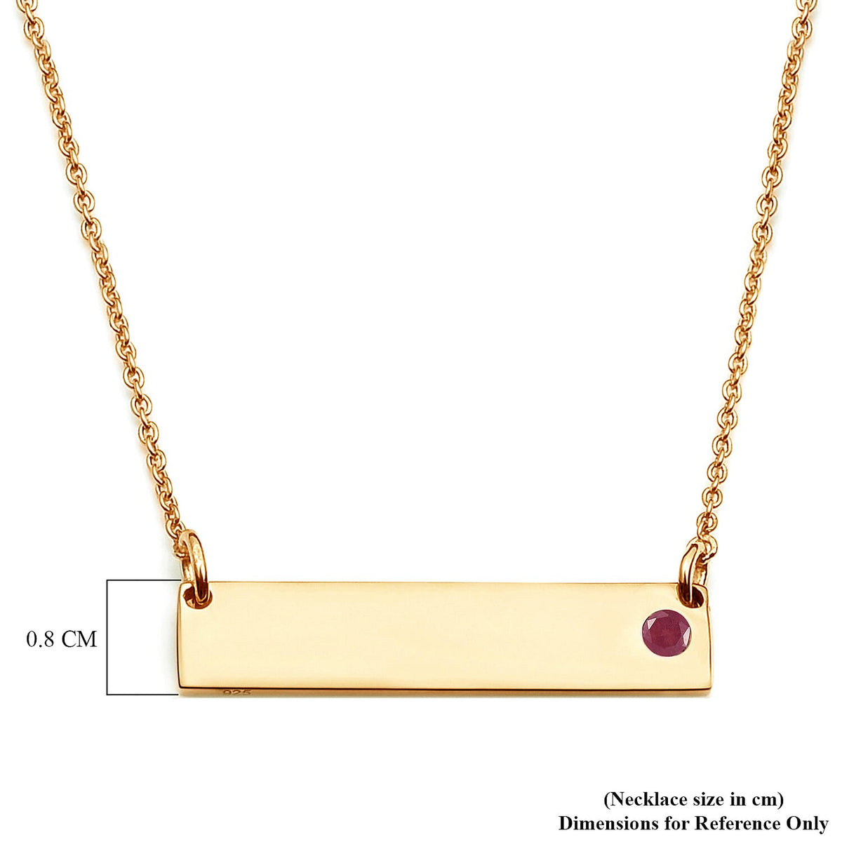 African Ruby Necklace in 14K Gold Plated Sterling Silver 3628256 4