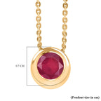 D'joy African Ruby Pendant with Chain (Size 20) in 14K Yellow Gold Plating Sterling Silver 1.28 Ct.