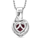 African Ruby Heart Pendant with Chain (Size 20) in Platinum Overlay Sterling Silver 1.20 Ct.