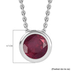 African Ruby Pendant with Chain (Size 20) in Rhodium Overlay Sterling Silver  1.300  Ct.