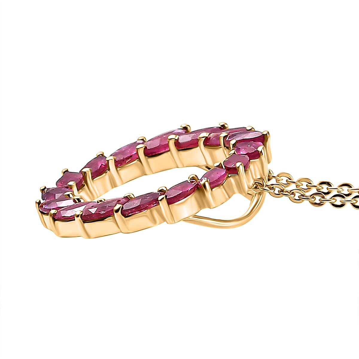 D'joy African Ruby Circle of Life Pendant with Chain (Size 20) in Yellow Gold Plated Sterling Silver 1.59 Ct. 4414779 3