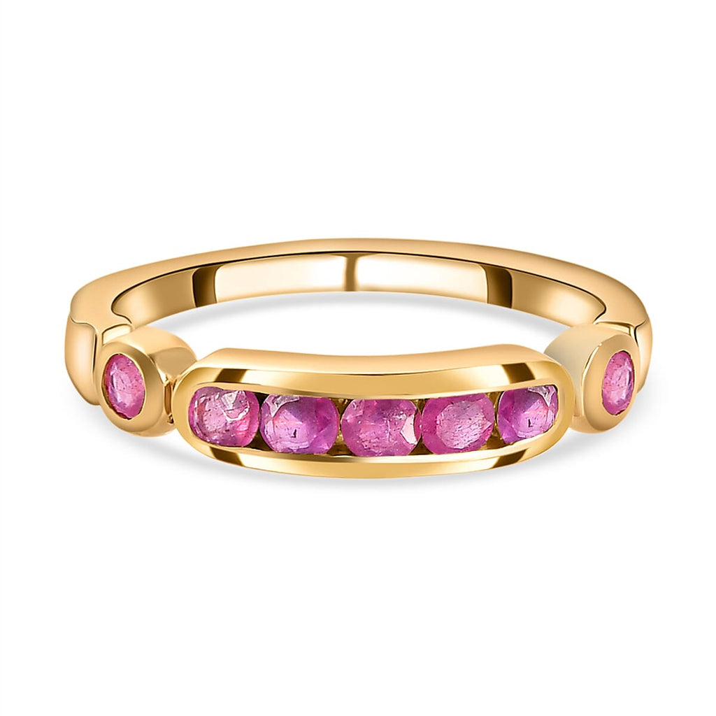 African Ruby (FF) Ring in 18K Vermeil Yellow Gold Plated Sterling Silver