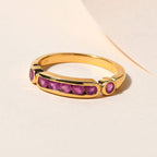 African Ruby (FF) Ring in 18K Vermeil Yellow Gold Plated Sterling Silver