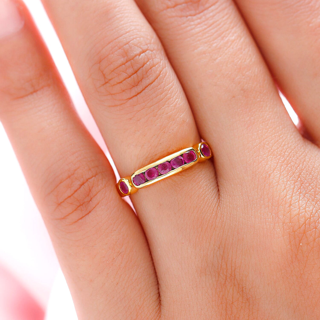 African Ruby Ring in 14K Gold Plated Sterling Silver 8732585 3