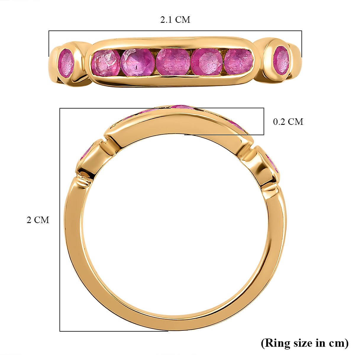 African Ruby Ring in 14K Gold Plated Sterling Silver 8732585 6