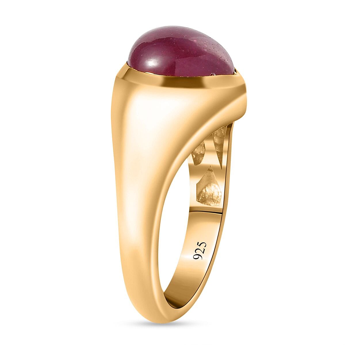 Tucson Special - African Ruby Heart Ring in 18K Vermeil Yellow Gold Plated Sterling Silver 7707625 3