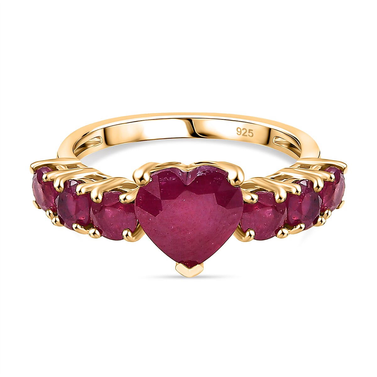 African Ruby Ring in 18K Vermeil Yellow Gold Plated Sterling Silver 4.5 Ct. 8031008 0