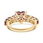 African Ruby Ring in 18K Vermeil Yellow Gold Plated Sterling Silver 4.5 Ct.