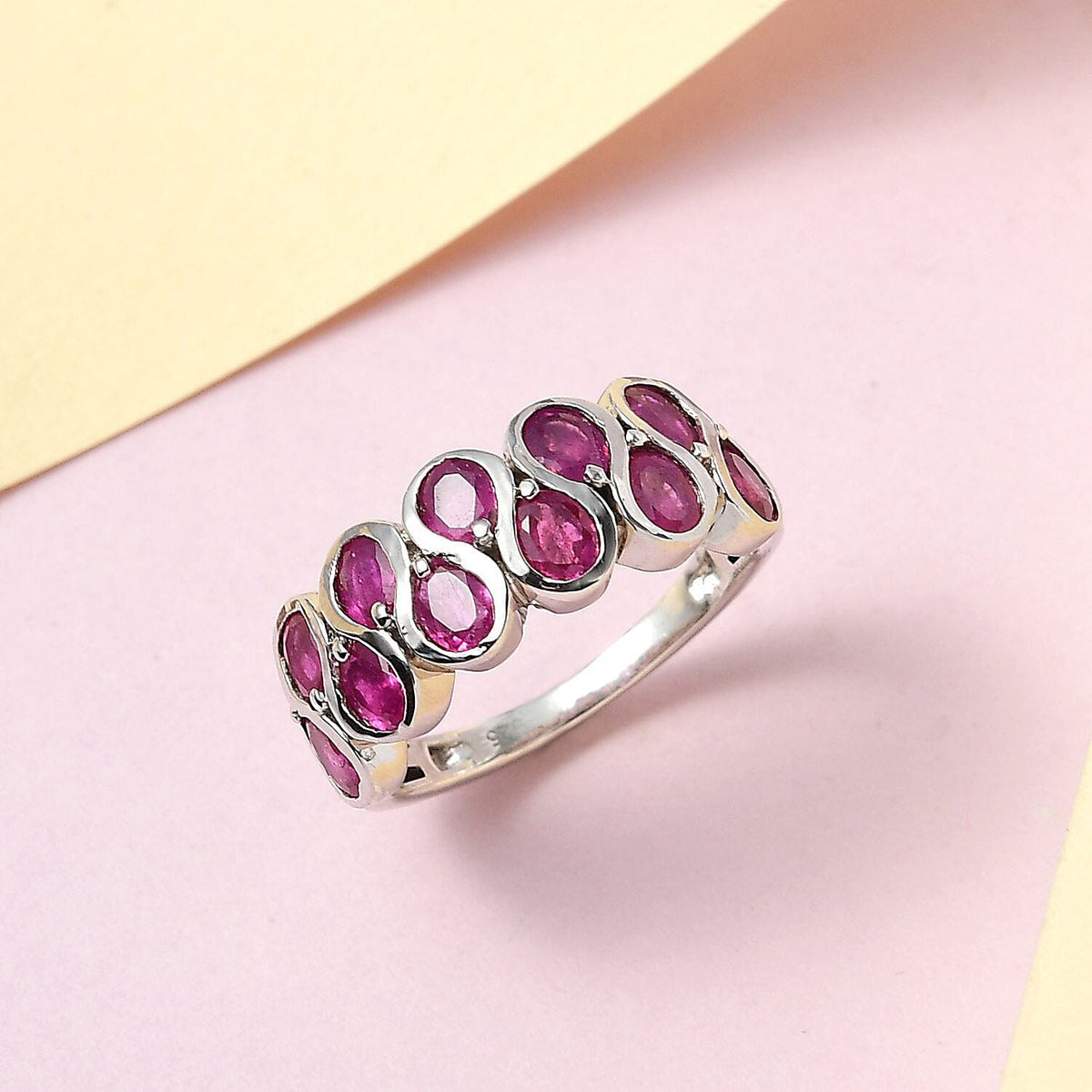 African Ruby Ring in Platinum Overlay Sterling Silver 2.90 Ct. 7083476 3