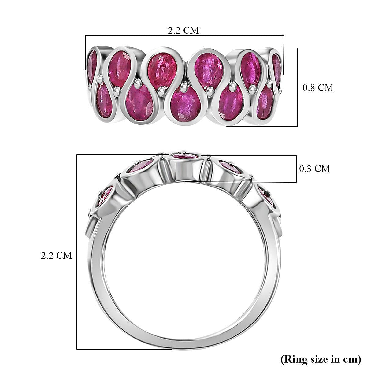 African Ruby Ring in Platinum Overlay Sterling Silver 2.90 Ct. 7083476 11