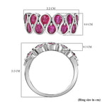 African Ruby Ring in Platinum Overlay Sterling Silver 2.90 Ct.