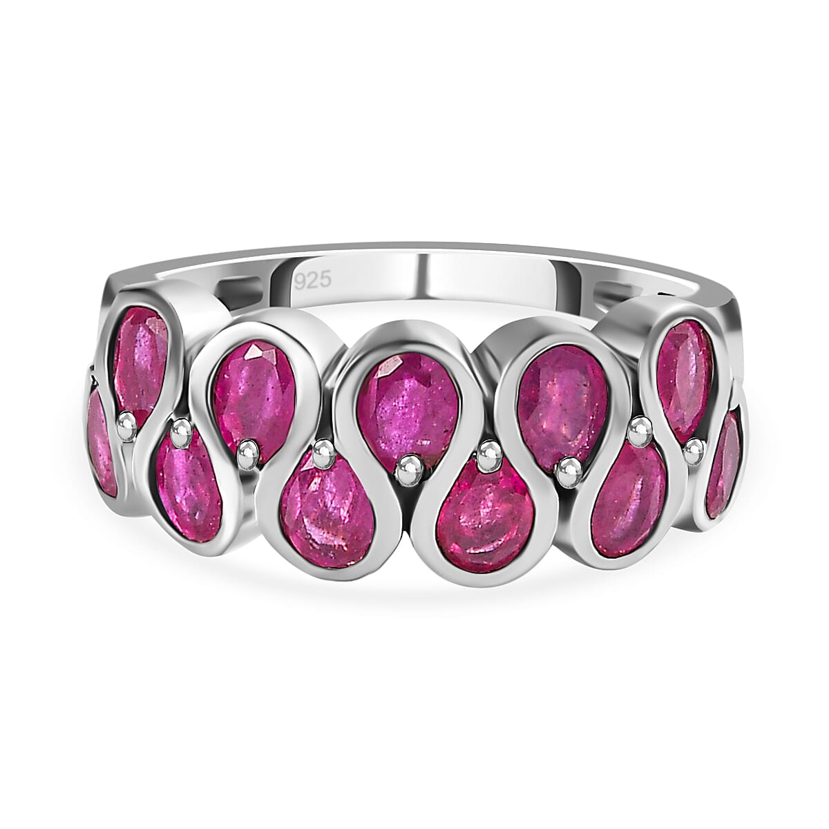 African Ruby Ring in Platinum Overlay Sterling Silver 2.90 Ct. 7083476 2