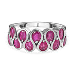 African Ruby Ring in Platinum Overlay Sterling Silver 2.90 Ct.