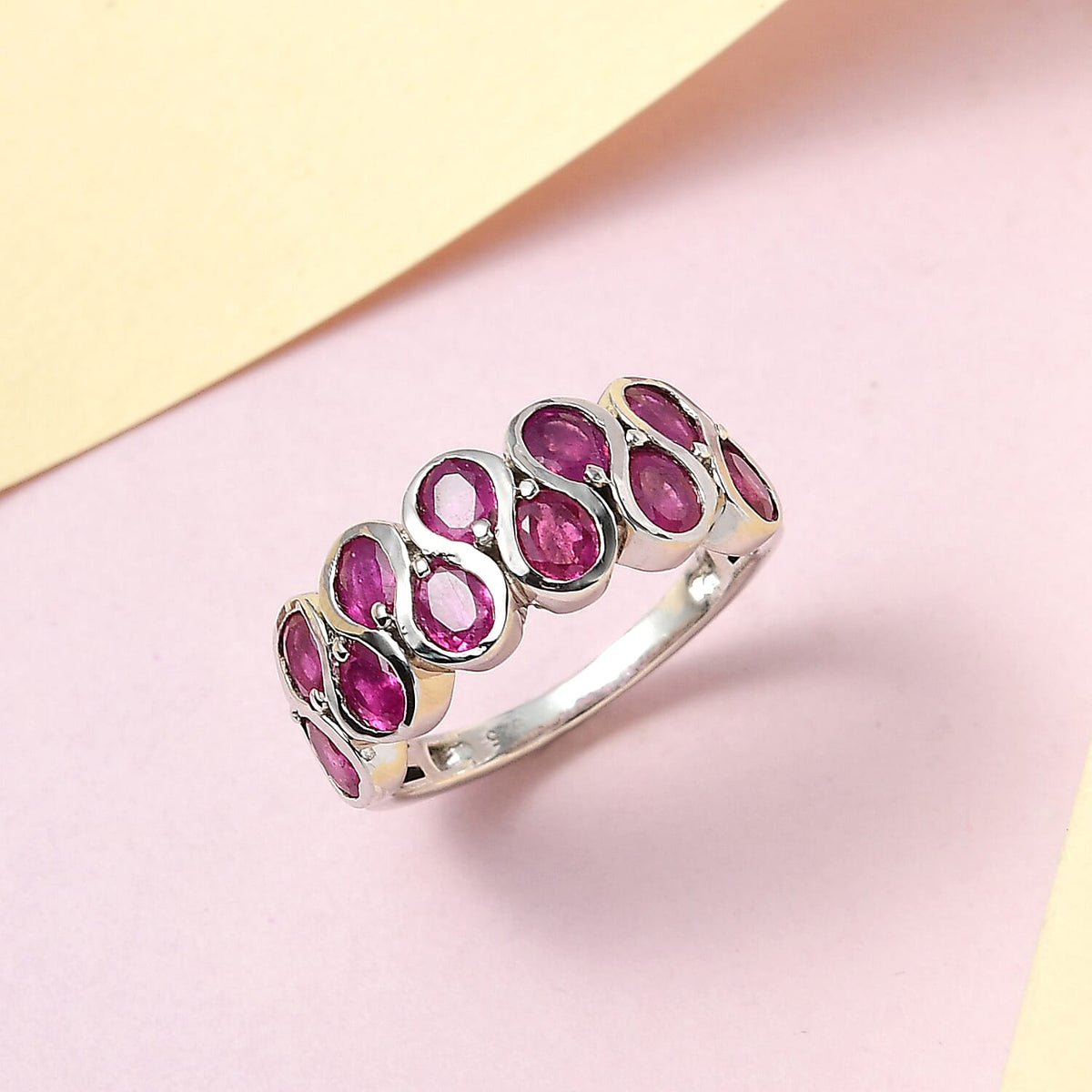 African Ruby Ring in Platinum Overlay Sterling Silver 2.90 Ct. 7083476 4